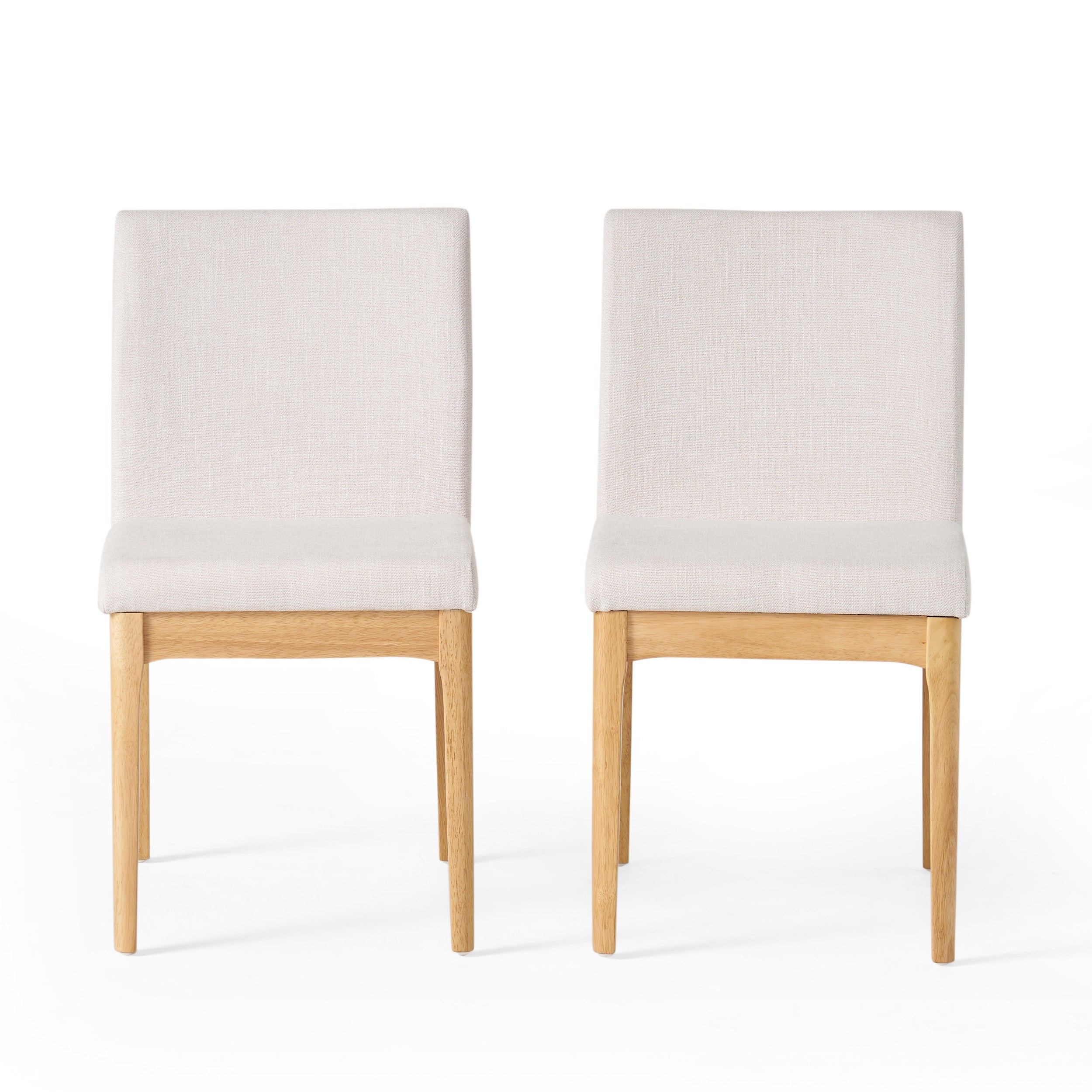 Leona Fabric & Wood Finish Dining Chair (Set of 2)