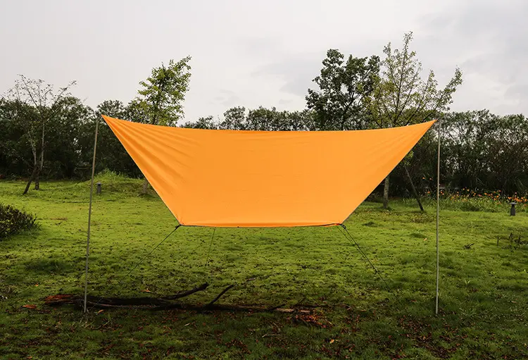 Garden Shelter Sun Shade Rain Fly Camping Tarp With 2pcs Tent Pole Beach Tent Sun Shelter