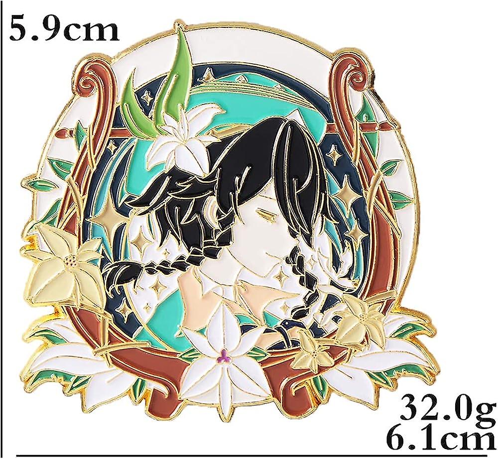 Genshin Impact Hutao Brooch Pin - Hutao Characters Cosplay Enamel Brooch Lapel Pin - Gift For Fans， Women And Girls Venti A -