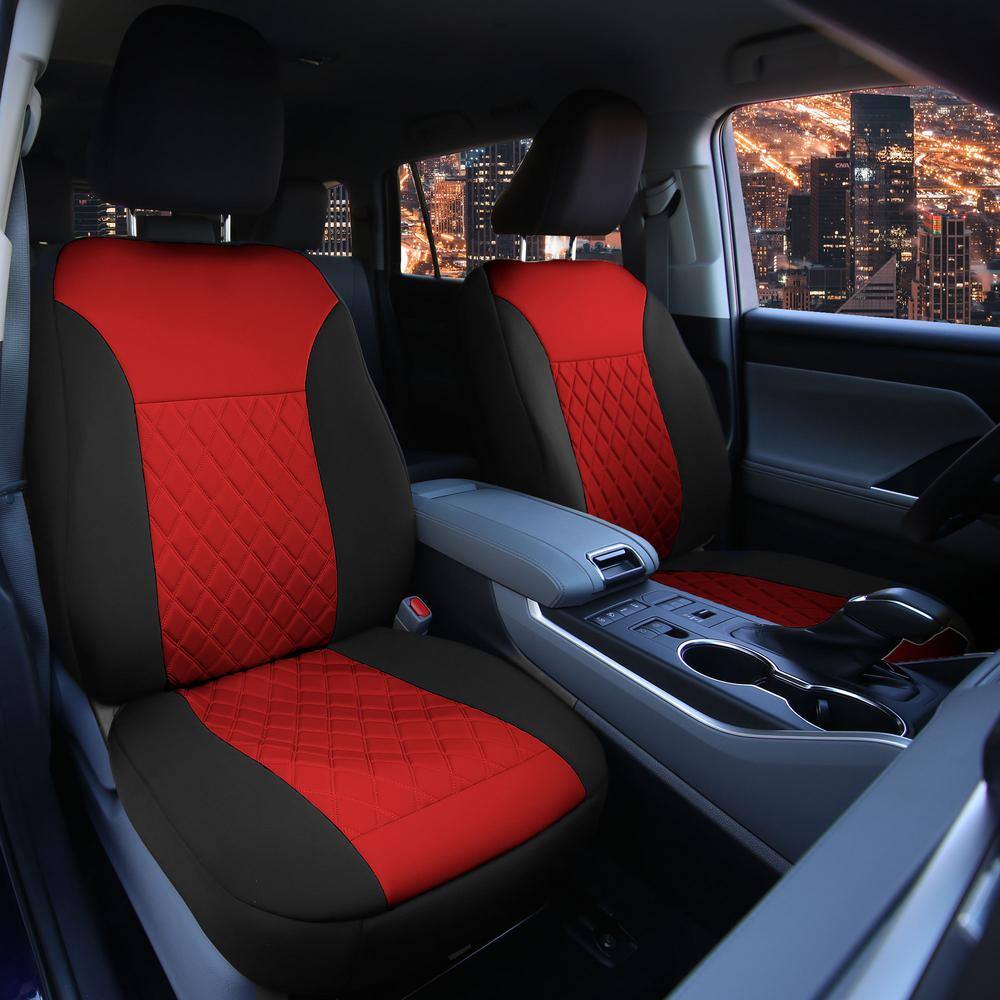 FH Group Neoprene Ultraflex 47 in. x 23 in. x 1 in. Diamond Patterned Seat Covers DMFB092102RED