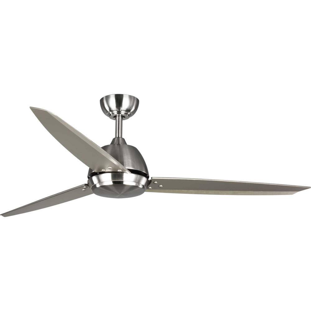 Progress Lighting Oriole 3-Blade 60 in. Integrated LED Brushed Nickel Ceiling Fan with Light Kit P2592-0930K