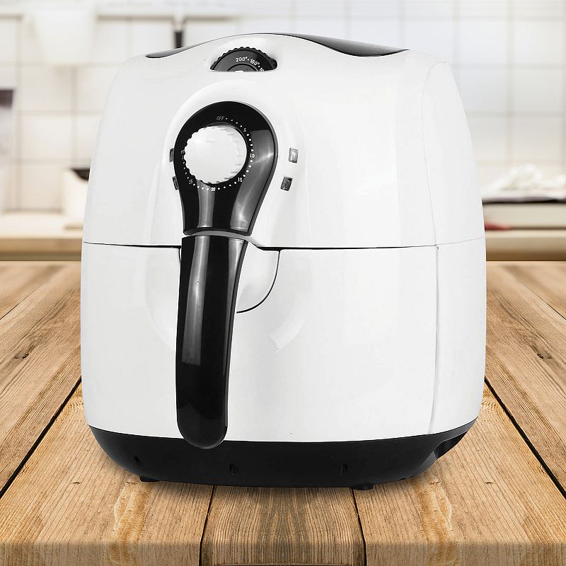 Brentwood 3.7 Quart Electric Air Fryer in White with Timer and Temperature Control