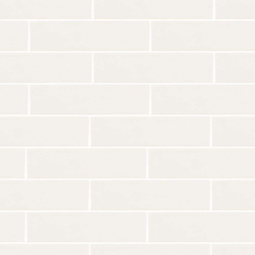 Jeffrey Court Taffeta White 3 in. x 12 in. Subway Gloss Textured Ceramic Wall Tile (6.027 sq. ft.Case) 95673