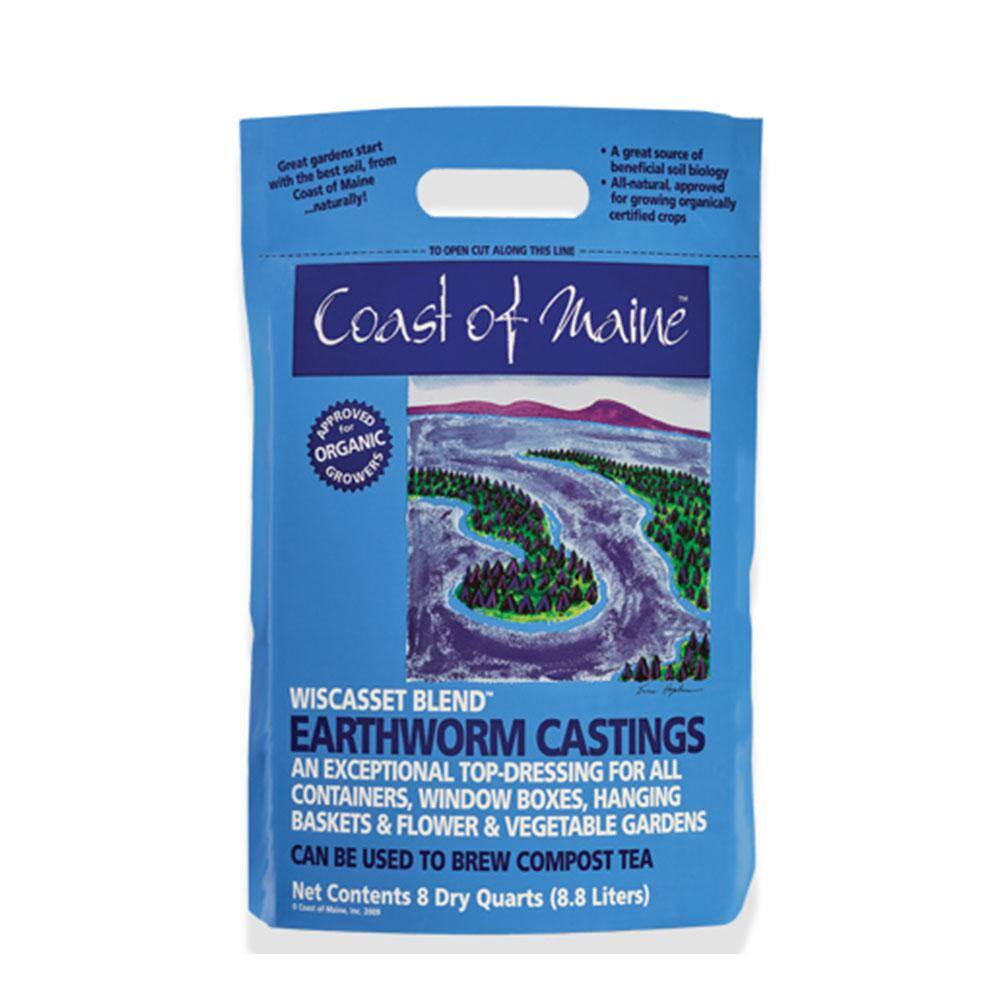 Coast of Maine OMRI Listed Wiscasset Blend Earthworm Potting Soil 8 Qt. Bag 1cbEWCPAL200