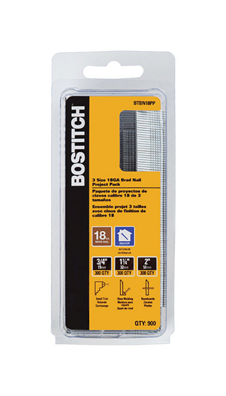 Bostitch 18 Ga. Straight Strip Brite Brad Nails 900 pk