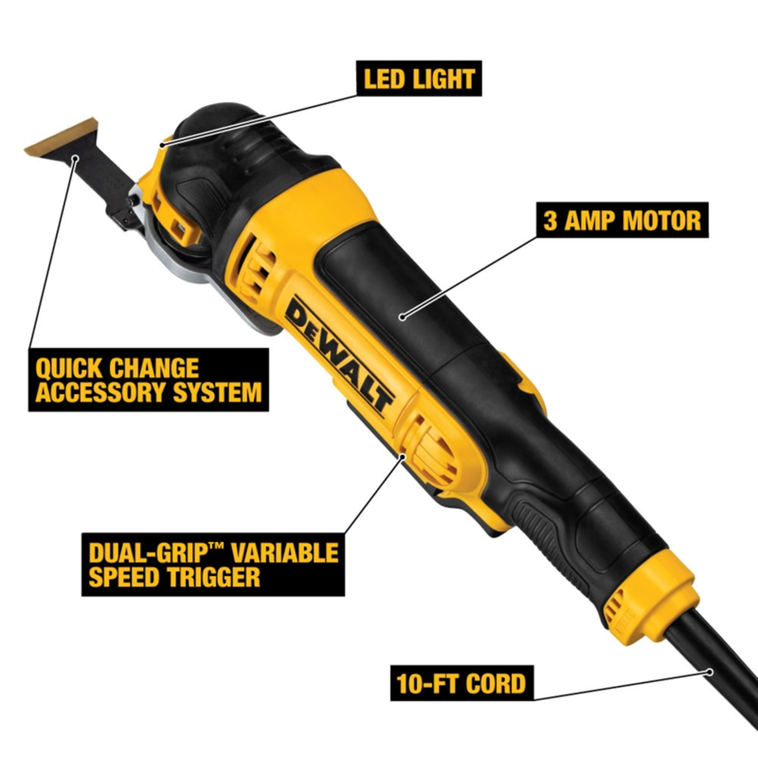 DW 3 amps Corded Oscillating Multi-Tool Kit