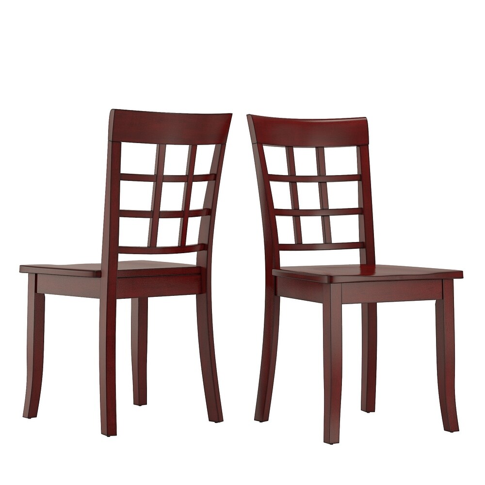 Wilmington II Round Pedestal Base Antique Berry Red 5 Piece Dining Set by iNSPIRE Q Classic