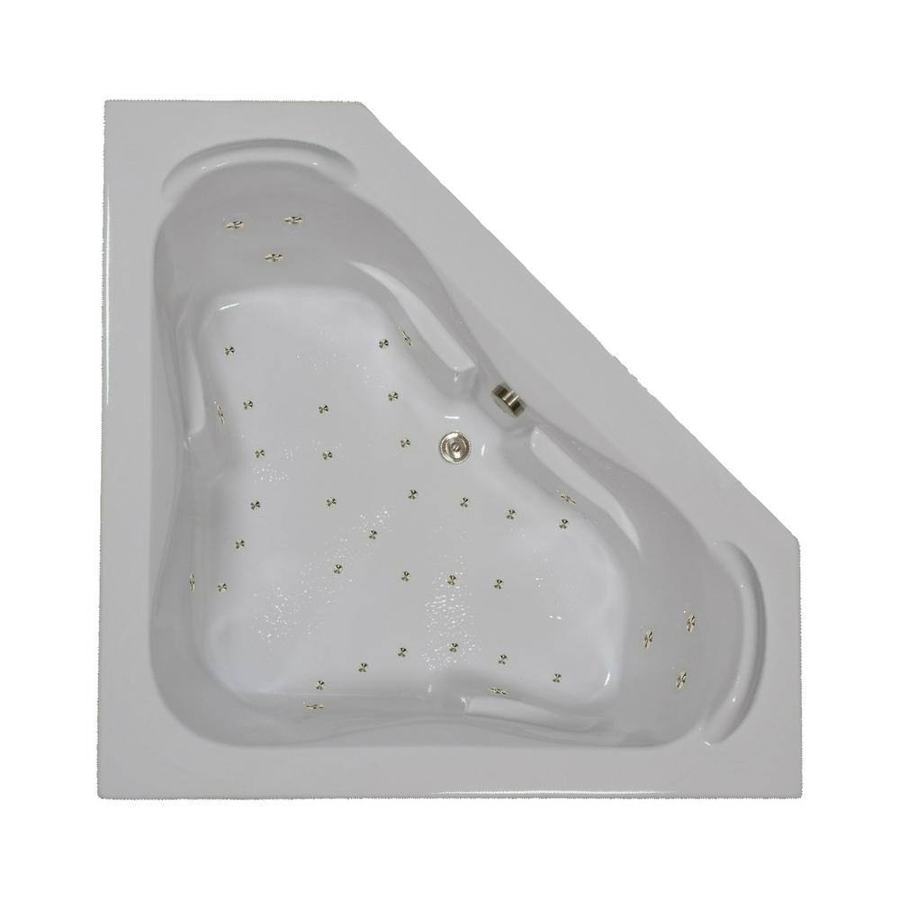 Comfortflo 60 in. Corner Drop-in Air Bathtub in White A6060CT White