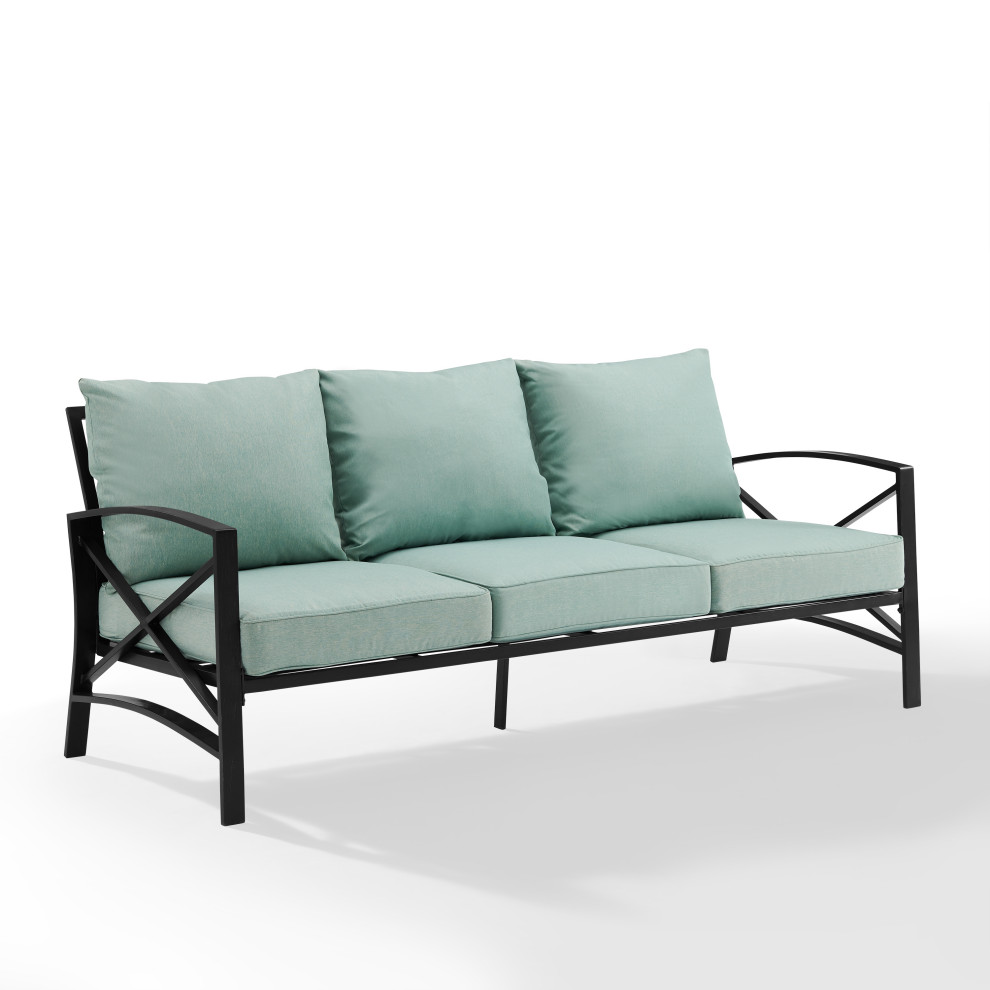 Kaplan Outdoor Metal Sofa   Contemporary   Outdoor Sofas   by Homesquare  Houzz