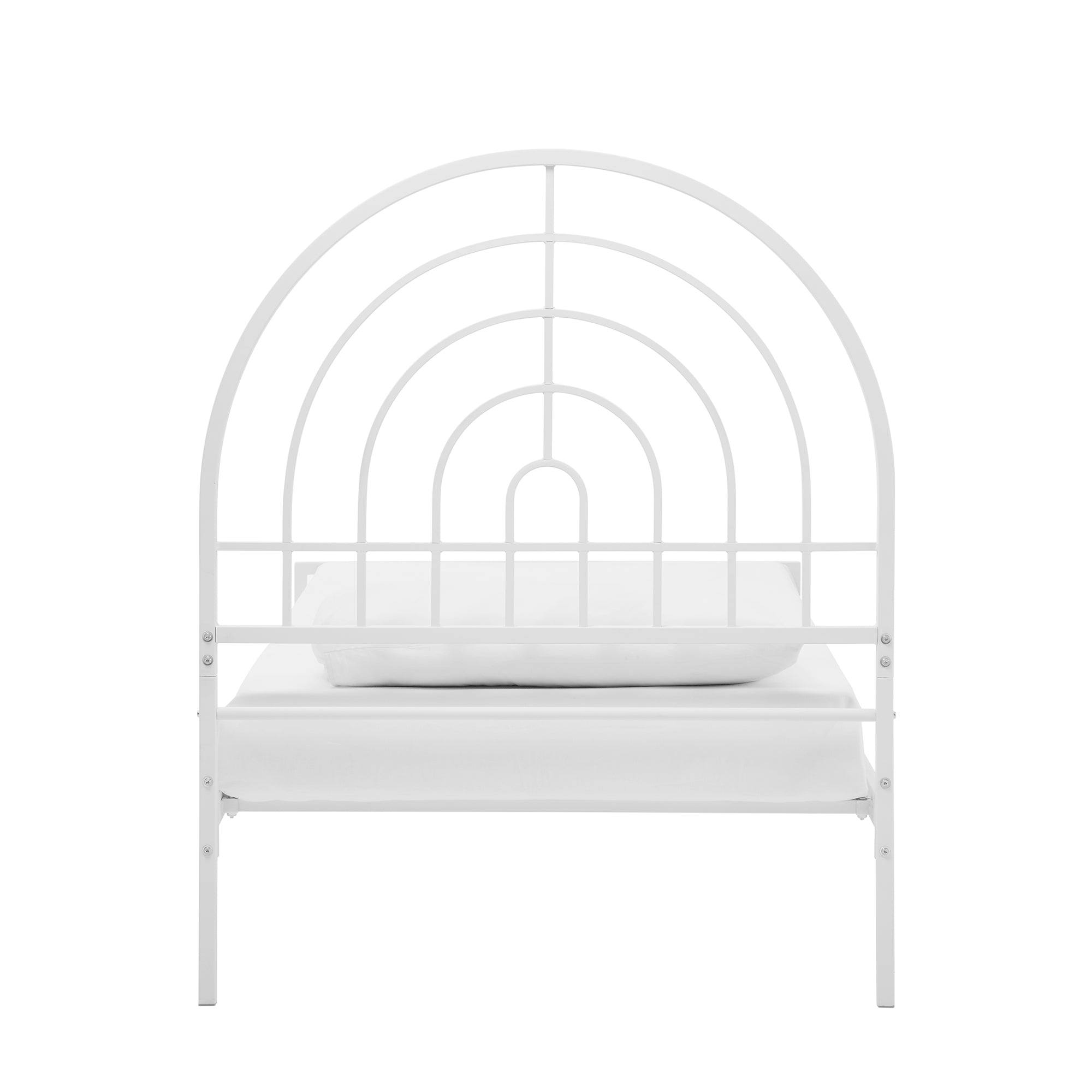 Manor Park Contemporary Metal Arch Twin Bed, White