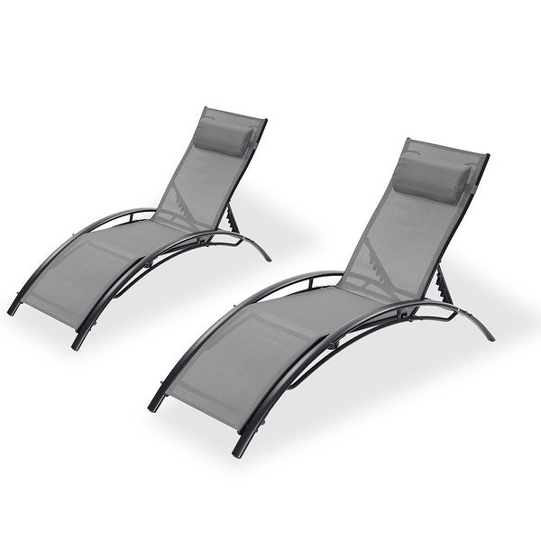 2PCS Set Chaise Lounges， Outdoor Lounge Chair， Recliner Chair