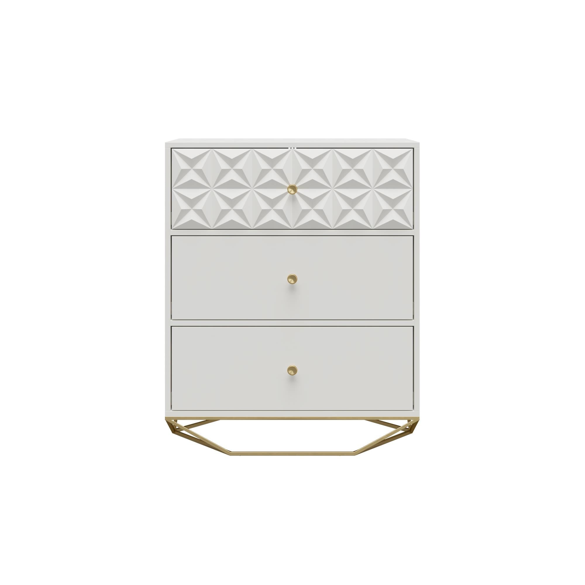 CosmoLiving by Cosmopolitan Blair 3 Drawer Dresser, White