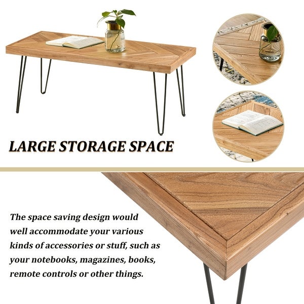 Modern Coffee Table， Easy Assembly Tea Table for Living Room