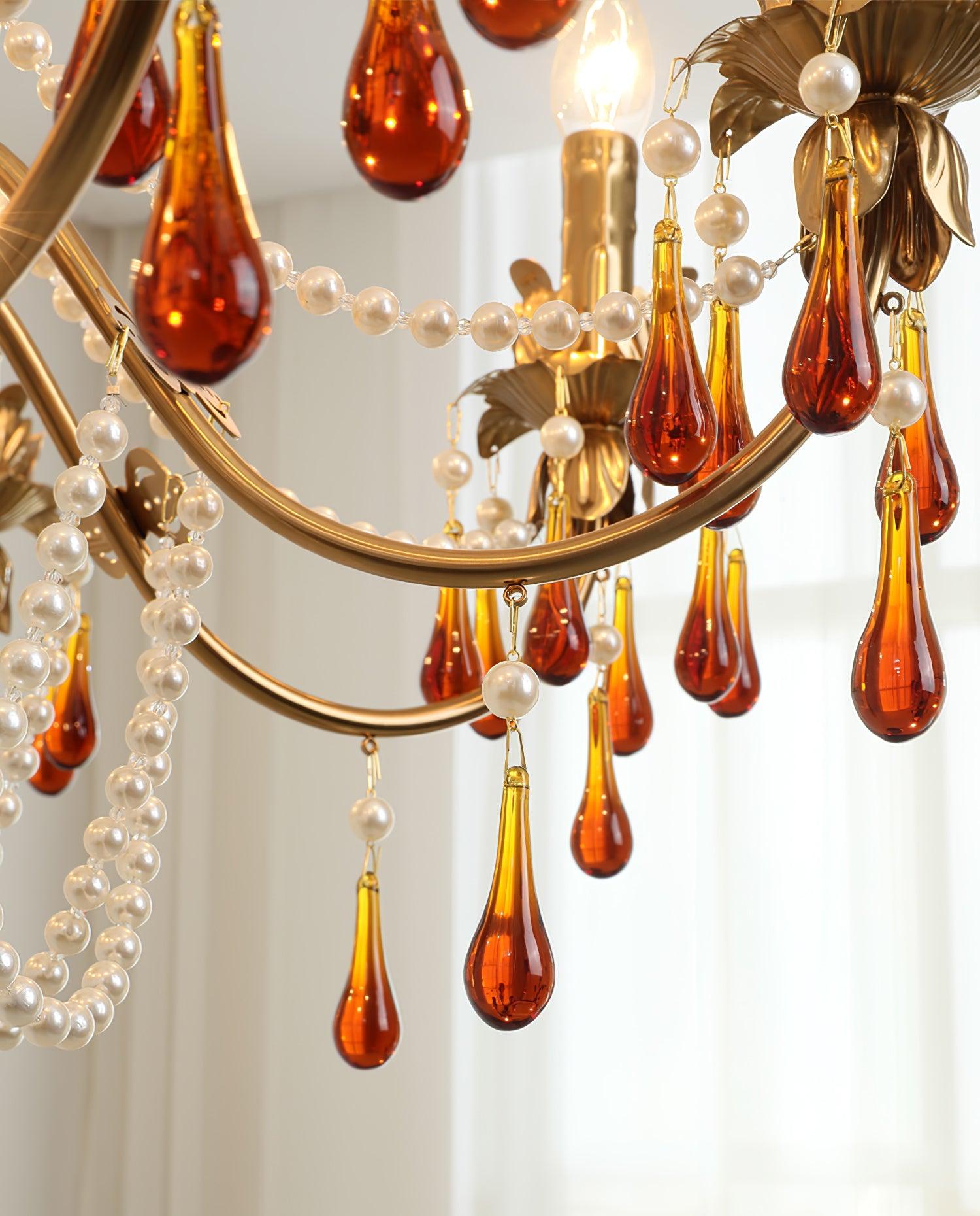 Aureate Amber Crystal Chandelier