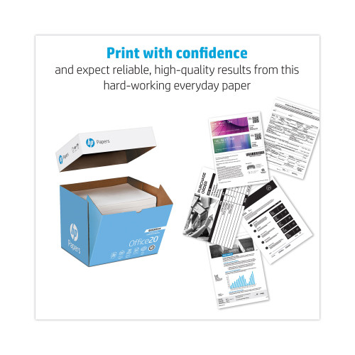 HP Office20 Paper， 92 Bright， 20lb， 8.5 x 11， White， 2， 500/Carton (112103)