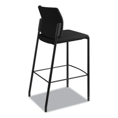 HON Accommodate Series Caf Stool， Supports up to 300 lbs.， Black Seat/Black Back， Black Base (SCS2NECU10B)