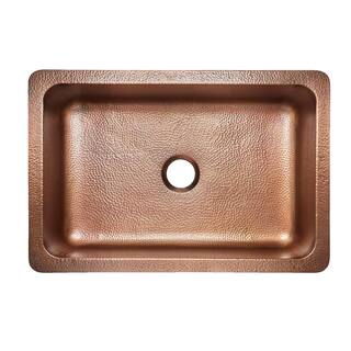 SINKOLOGY Adams 33 in. Farmhouse Single Bowl 16 Gauge Antique Copper Kitchen Sink K1A-1004ND