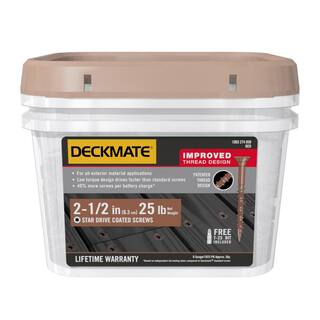 Deckmate #9 2-12 in. Red Exterior Self-Starting Star Flat-Head Wood Deck Screws (25 lbs.1823 pcs) 212DMR25BK