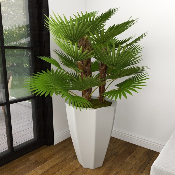 White Fiberglass Contemporary Artificial foliage