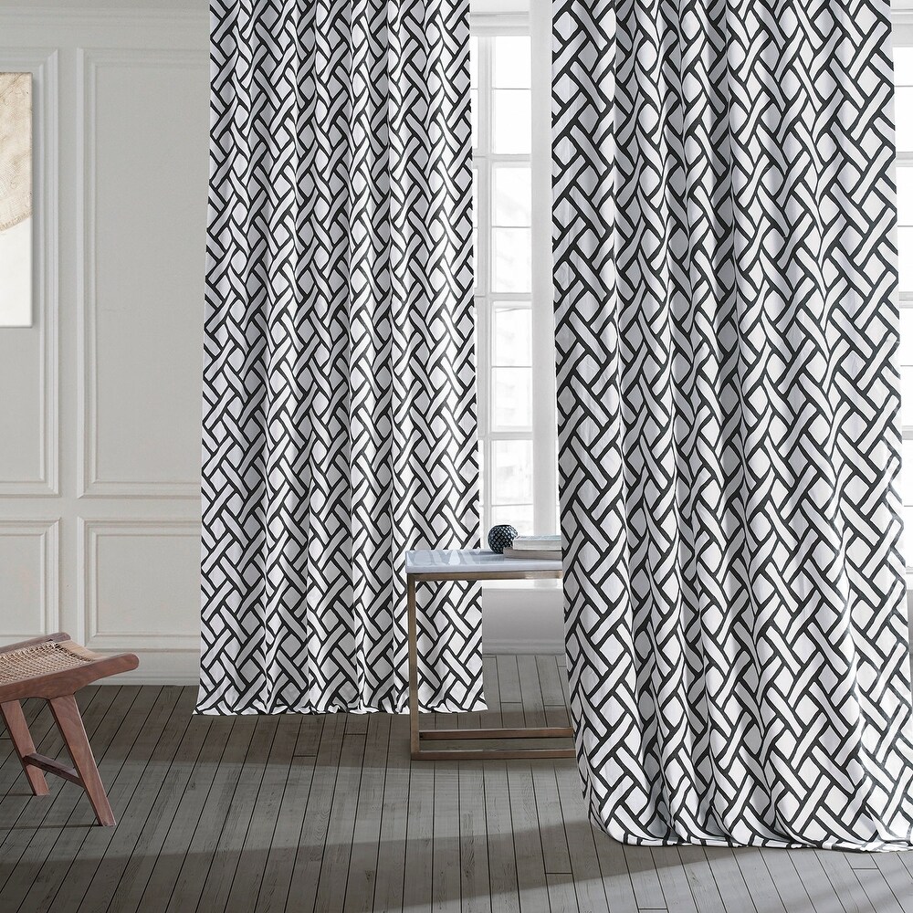 Exclusive Fabrics Garden Path Printed Cotton Curtain (1 Panel)