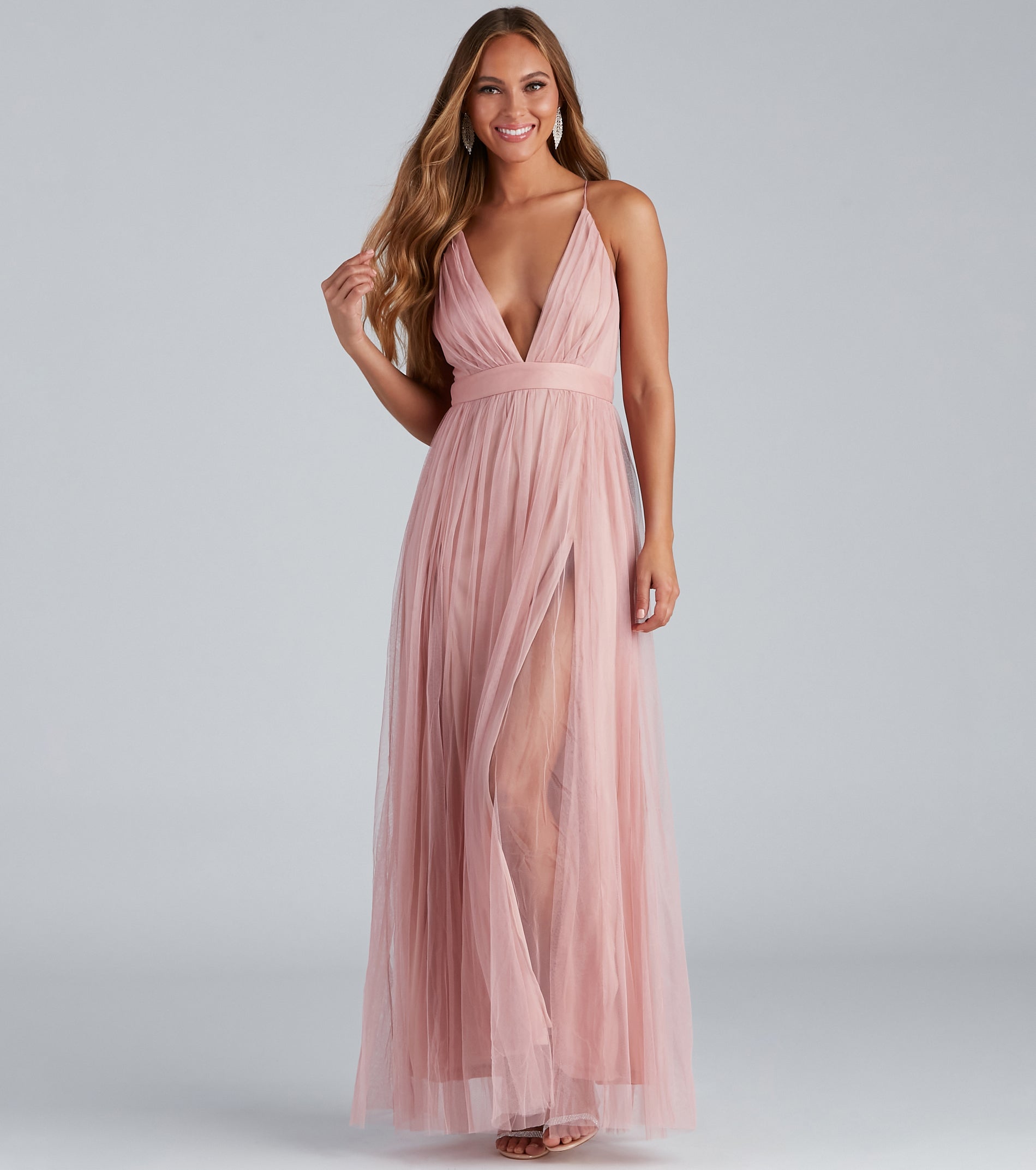 Elisabeth Pleated Tulle Formal Dress