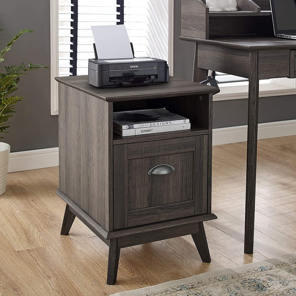 Caffoz Wooden Home Office File Cabinet with Fully Extended Drawer