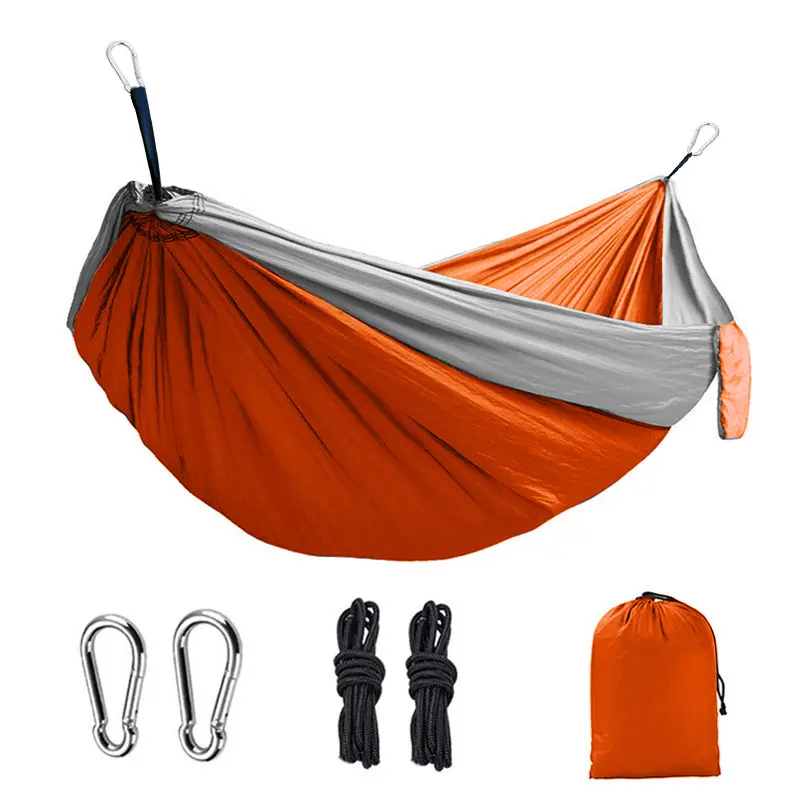 2023 New Trend portable outdoor hammock lightweight four season  camping hammock nylon double hammocks