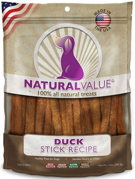 Loving Pets Natural Value Duck Dog Jerky Treat， 14-oz bag