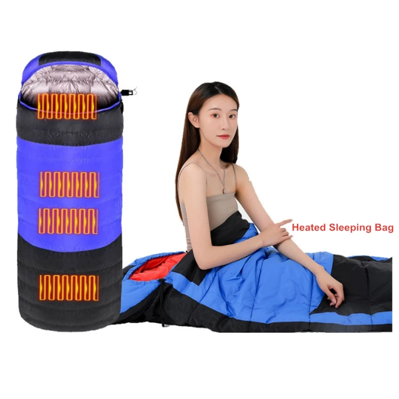 USB Power Thermal heating system self warming Camping waterproof electric heated winter sleeping bag