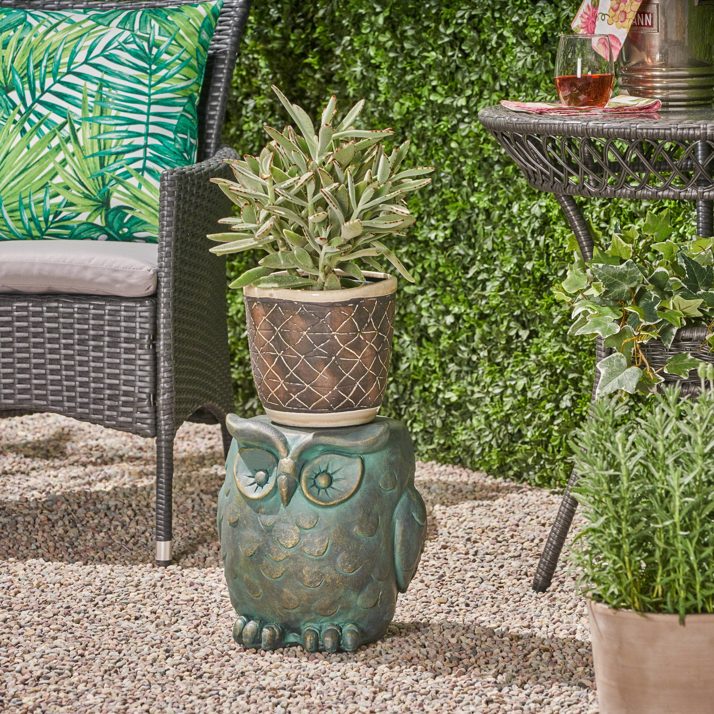 Brock Owl Garden Stool