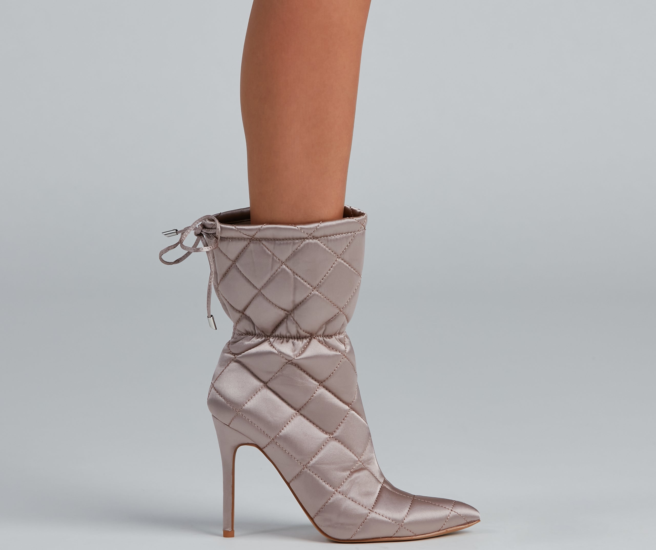 Quilted Beauty Scrunch Stiletto Booties