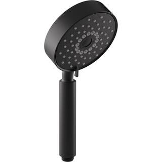 KOHLER Purist 3-Spray 5 in. Triple Wall Mount Handheld Shower Head in Matte Black K-22166-BL