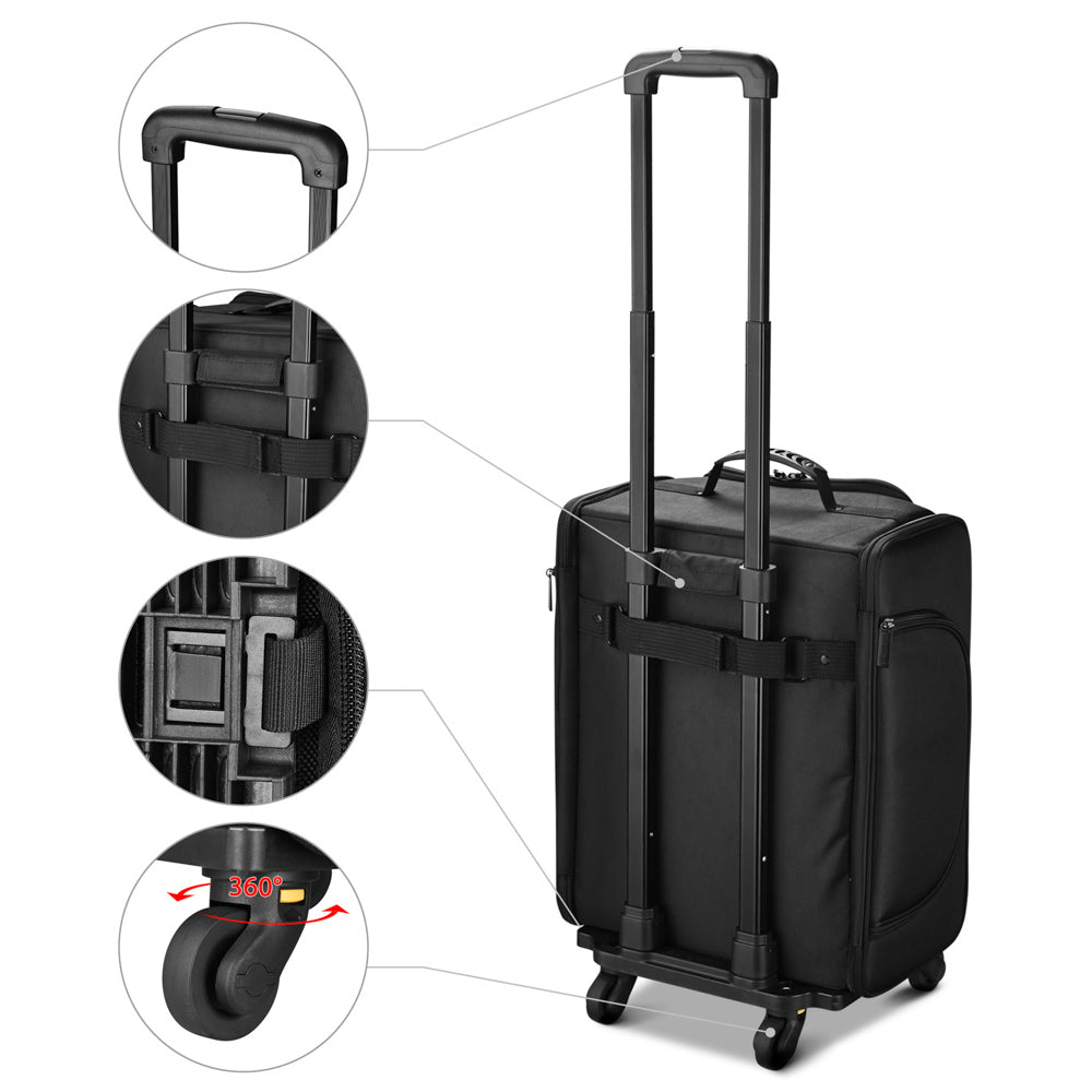 Byootique Rolling Case with Detach Trolley Wheels & Compartments