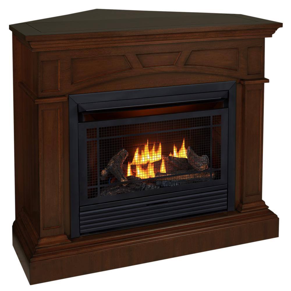 Duluth Forge Dual Fuel Ventless Gas Fireplace - 26000 BTU T-Stat Control Heritage Cherry Finish 170151