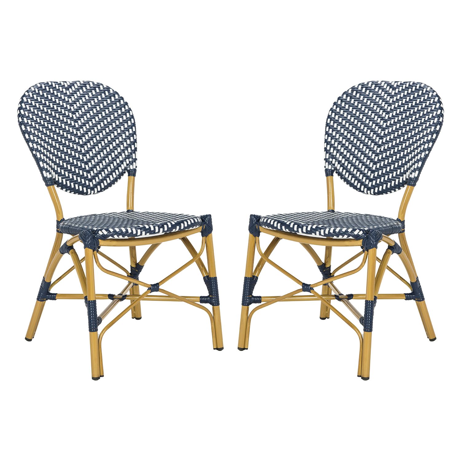 Safavieh Indoor / Outdoor Herringbone Stacking Bistro Chair 2-piece Set