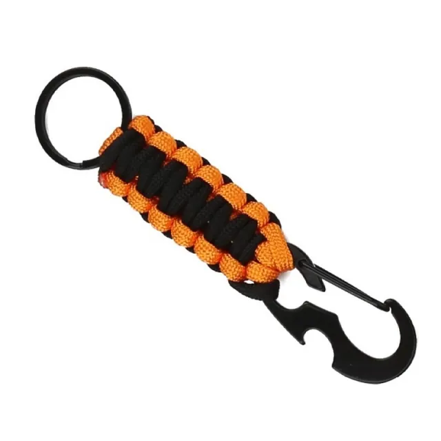 Outdoor Umbrella Rope Weaving Multifunctional EDC Bottle Opening Keychain Tactical Mountaineering Hook Belt Key Chain