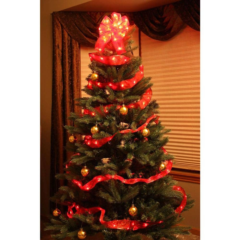 Starlite Creations 12 ft. Pre-Lit LED Red Ribbon Garland RL33-R012-A