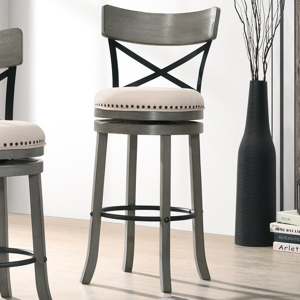 Furniture of America Heidi Modern Farmhouse Swivel Barstools Set of 2