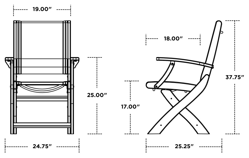 POLYWOOD Coastal Folding Chair   Transitional   Outdoor Folding Chairs   by POLYWOOD  Houzz