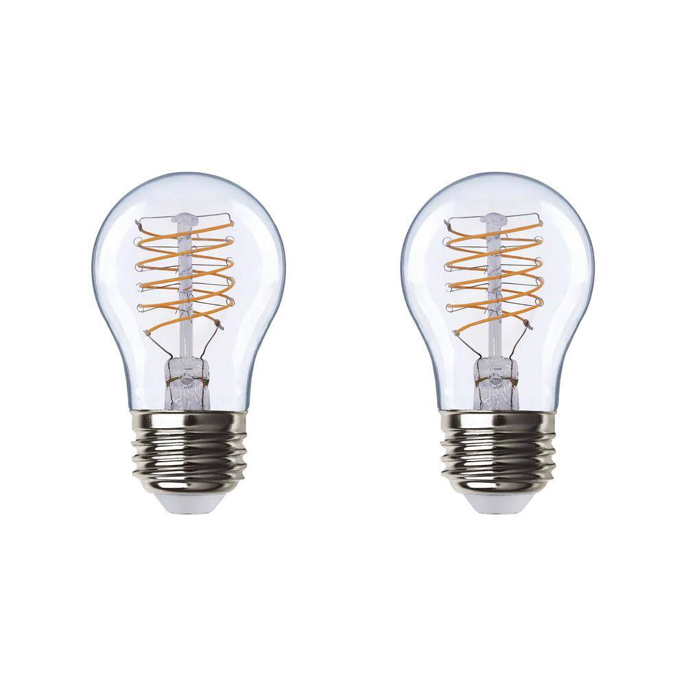 EcoSmart 40-Watt Equivalent A15 Dimmable Fine Bendy Filament LED Vintage Edison Light Bulb Warm White (2-Pack) A15C6E26822S