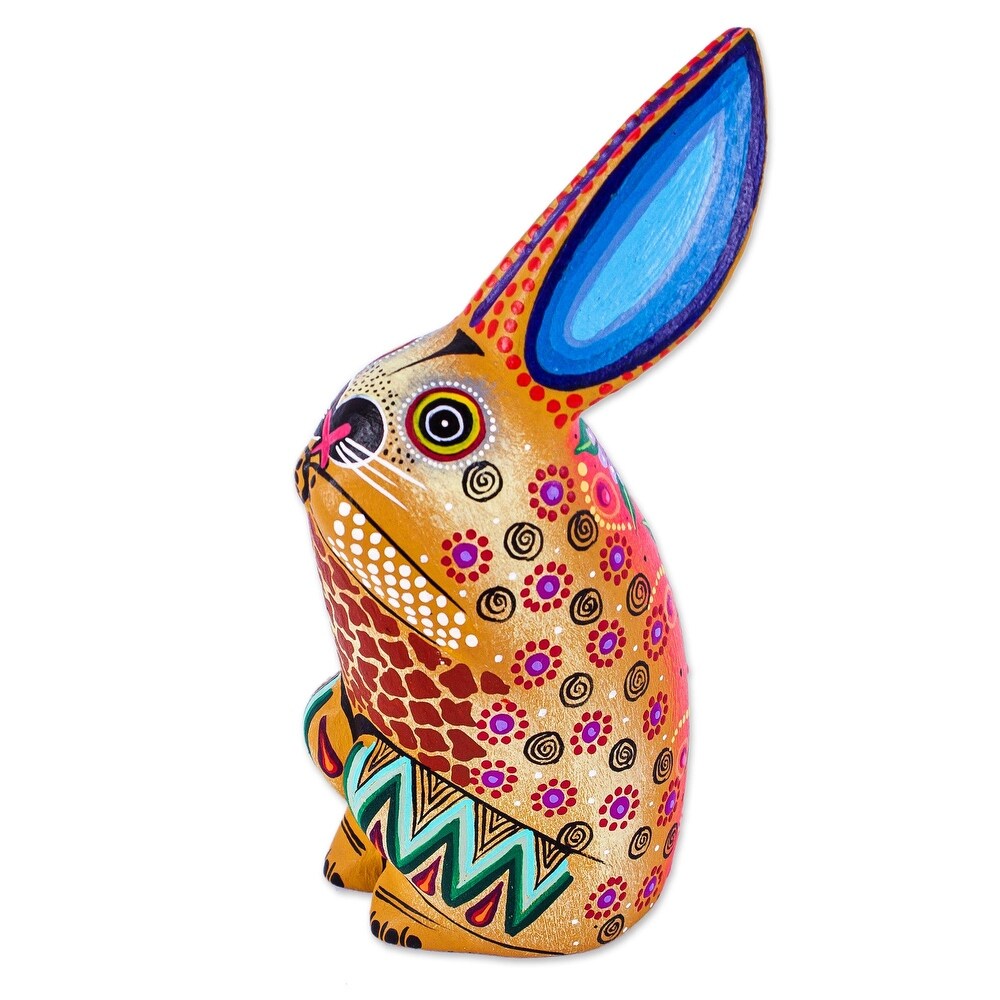 Novica Handmade Magical Rabbit Wood Alebrije Figurine