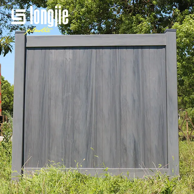 Longjie 6'x8' Modern Design Caramel Color Factory Directly Supply Garden Privacy Plastic Coated  PVC Fence