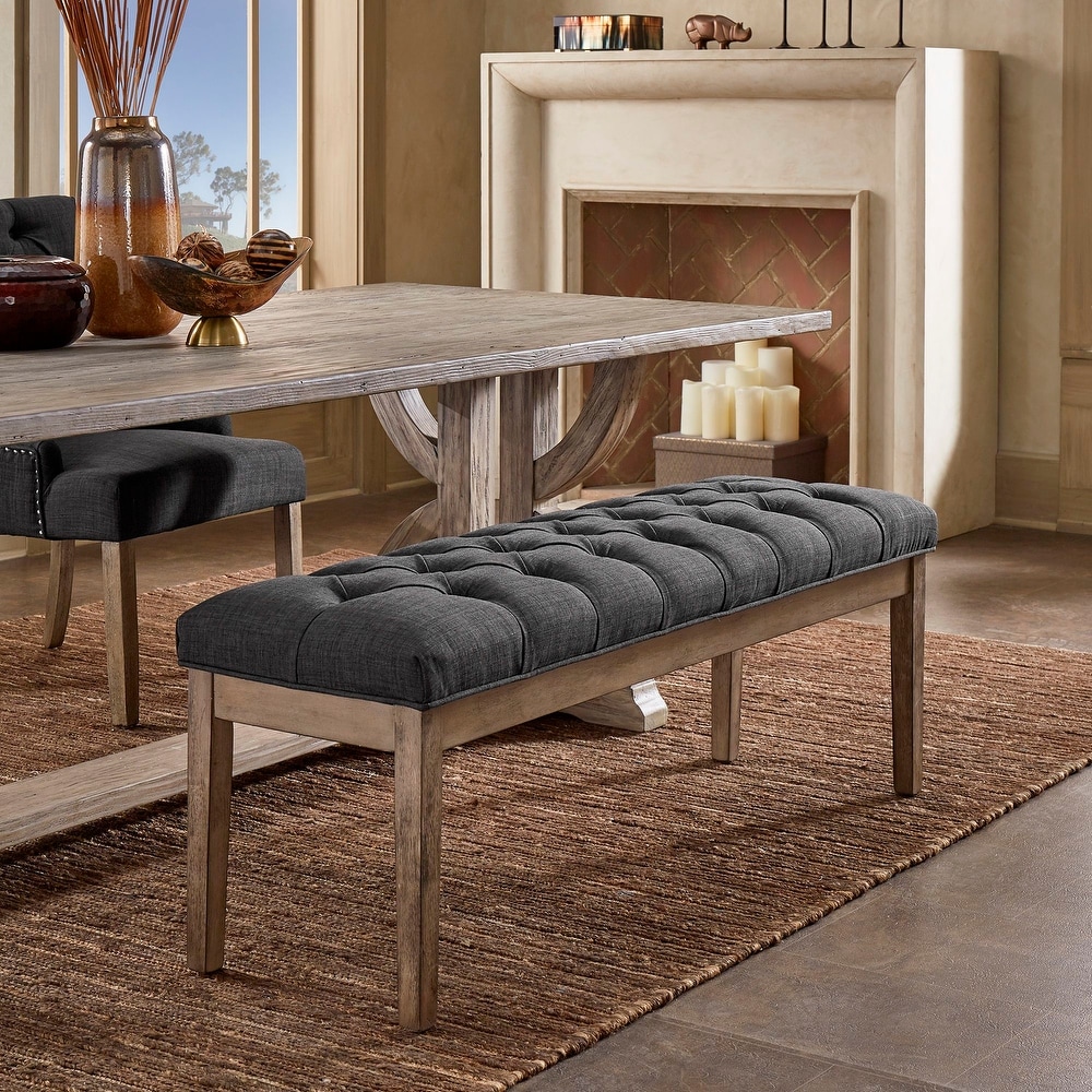 Benchwright Premium Tufted Reclaimed Look 52 inch Upholstered Bench by iNSPIRE Q Artisan