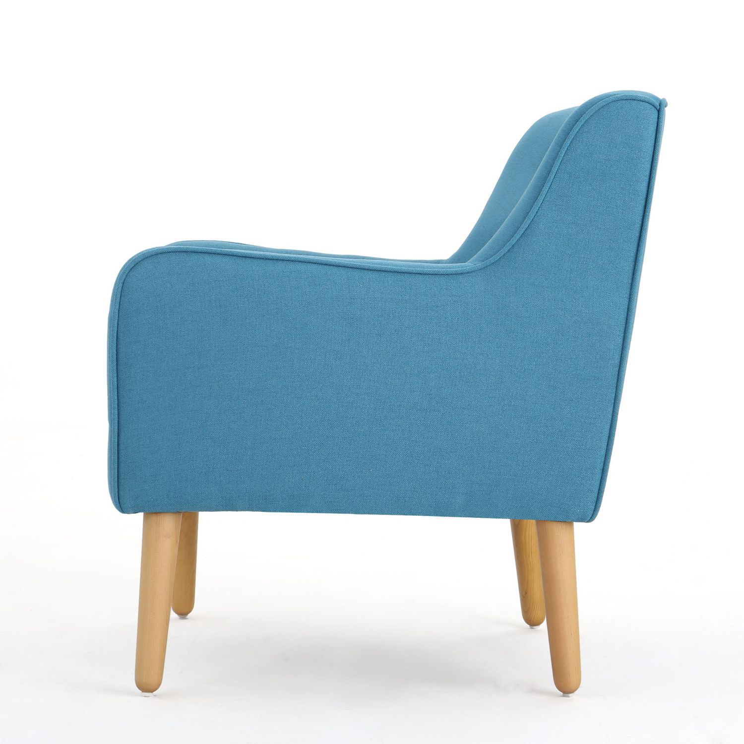 31 Sky Blue and Beige Contemporary Tufted Back Armchair