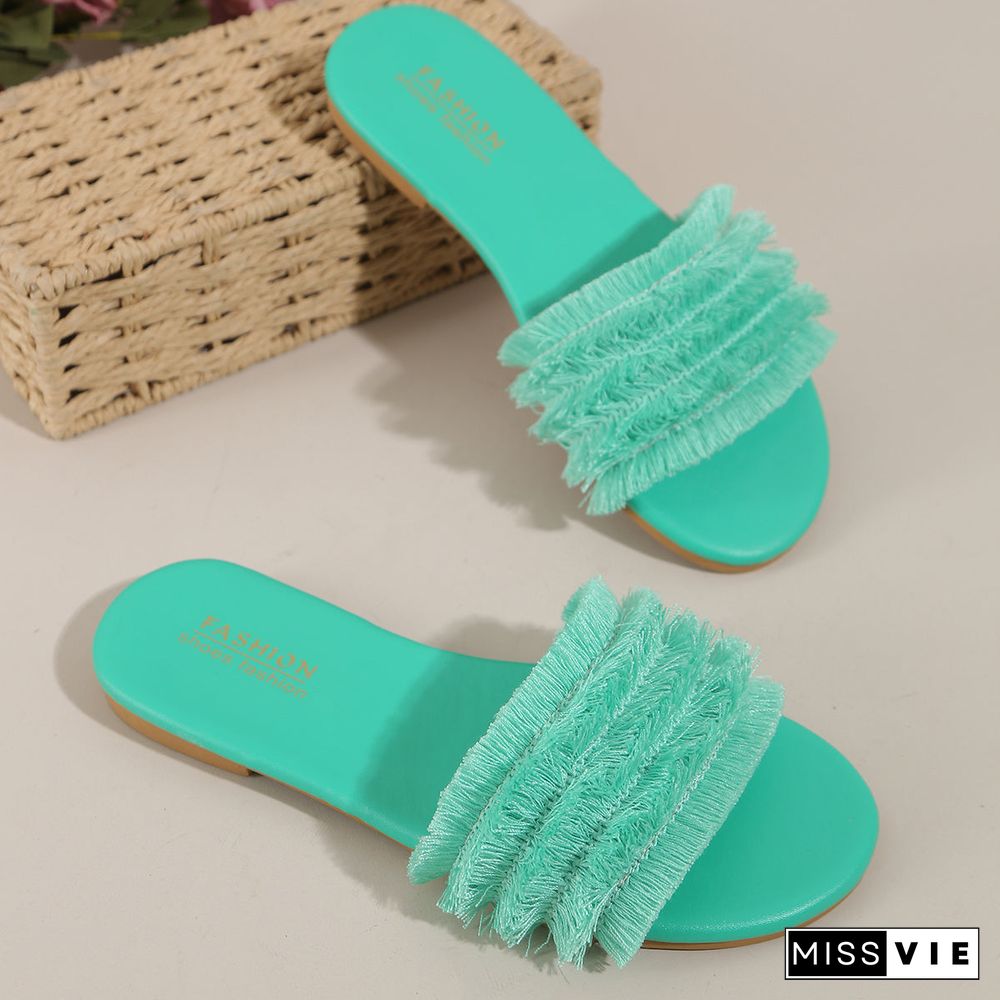 Women Tassel Bohemian Vacation Beach Slippers