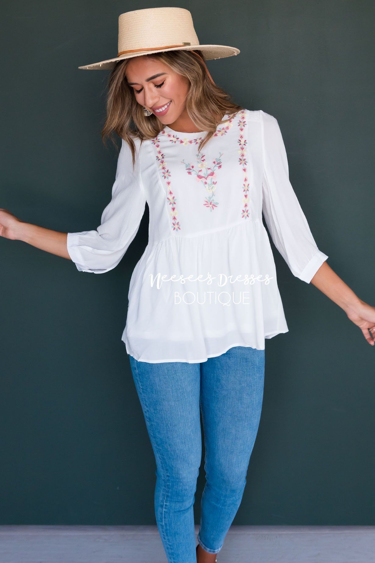 Spring Is In The Air Embroidered Blouse