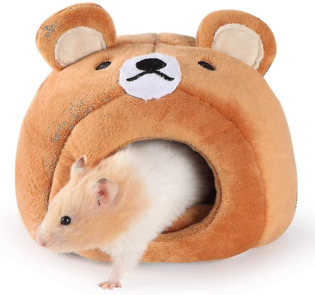 Hamster Bed Houses And  Outs Warm Cotton Nest Cave For Small Pet Animals Cage Habitat Decor (brown B