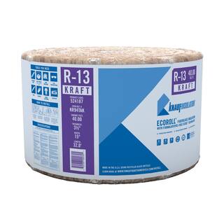 Knauf Insulation R-13 EcoRoll Kraft Faced Fiberglass Insulation Roll 3-12 in. x 15 in. x 32 ft. 524187