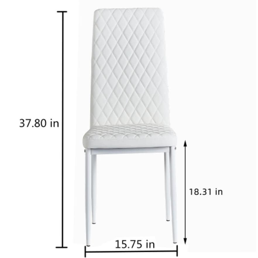 Modern minimalist dining chairs in White with set of 6