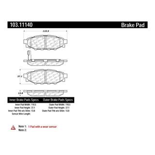 Centric Parts Disc Brake Pad Set 103.11140